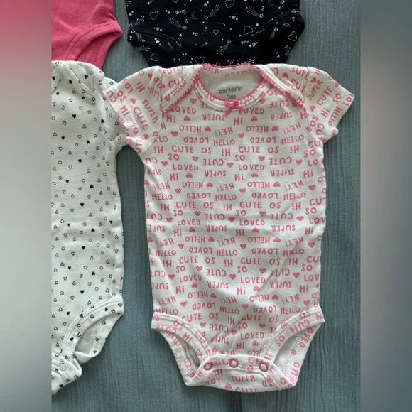 🛎️ Clearance Carter’s Baby Bodysuit 6 Pieces Size 3 Months - Picture 7 of 10